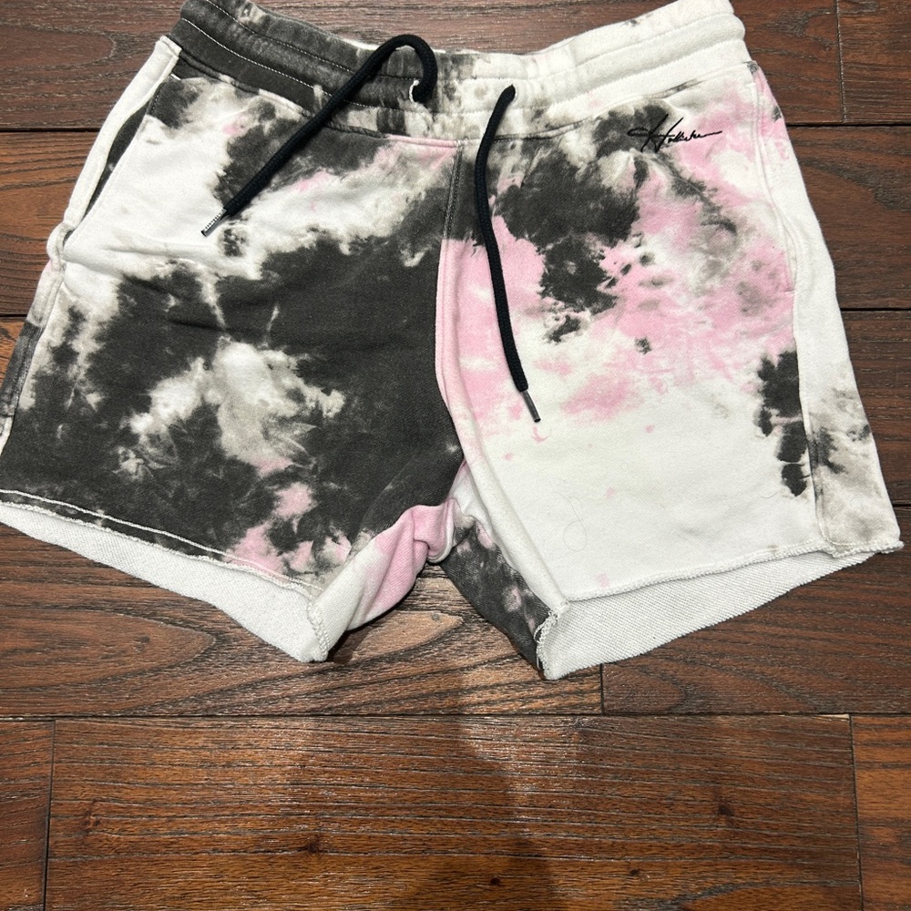 Hollister Black and White Tie-Dye Shorts